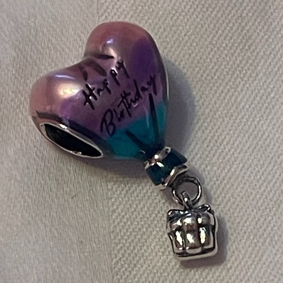 Pandora 925 Sterling Silver Happy Birthday Heart Balloon Charm with gift - Picture 7 of 12